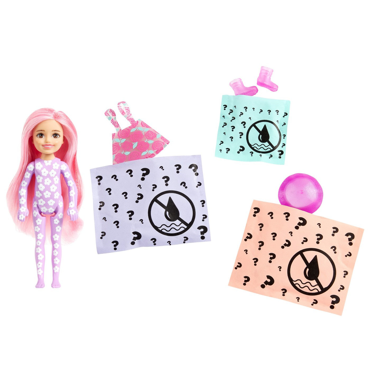 BARBIE DESCOPERA CULOAREA PAPUSA CHELSEA TINUTA DE PLOAIE