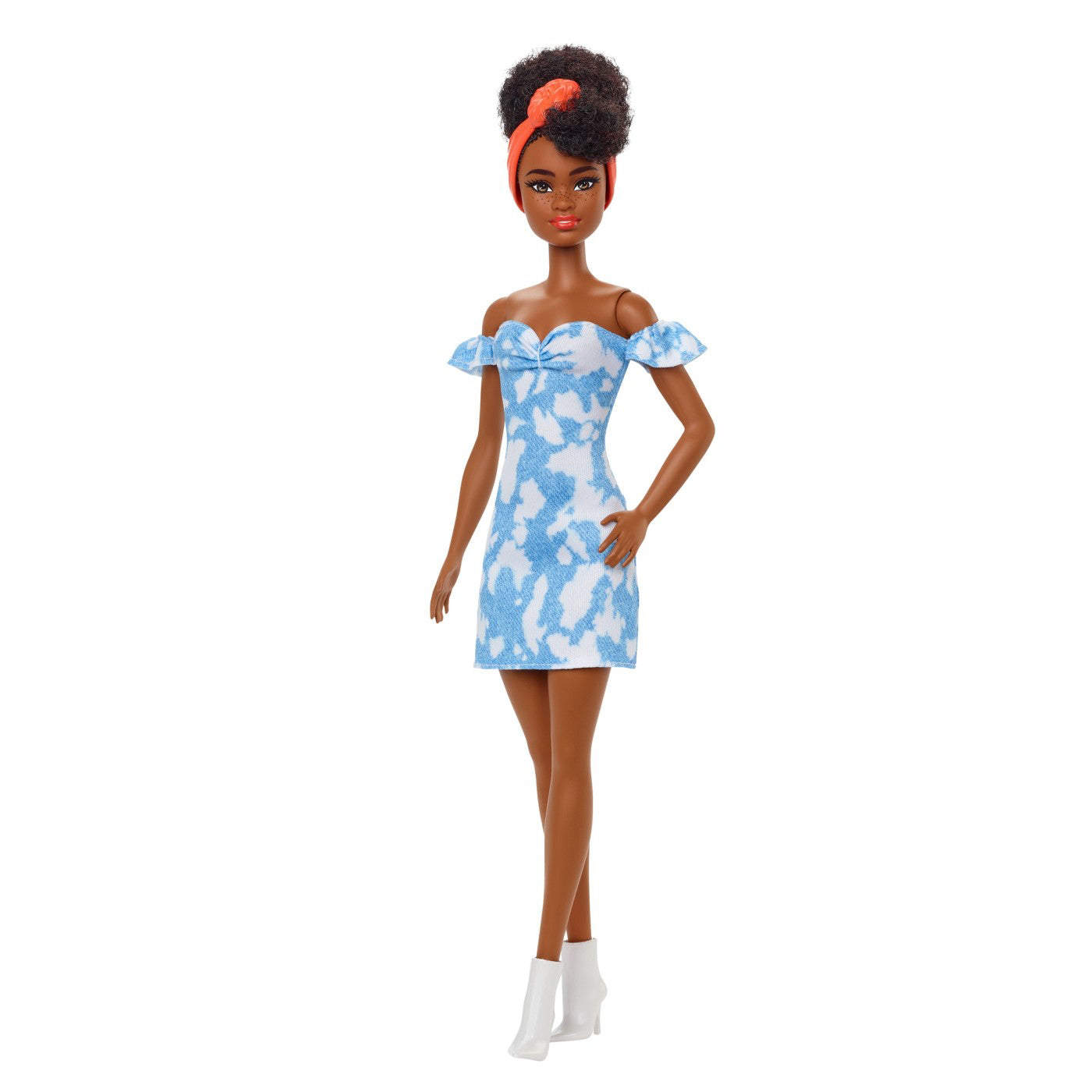 PAPUSA BARBIE FASHIONISTA BRUNETA CU ROCHITA ALBASTRA