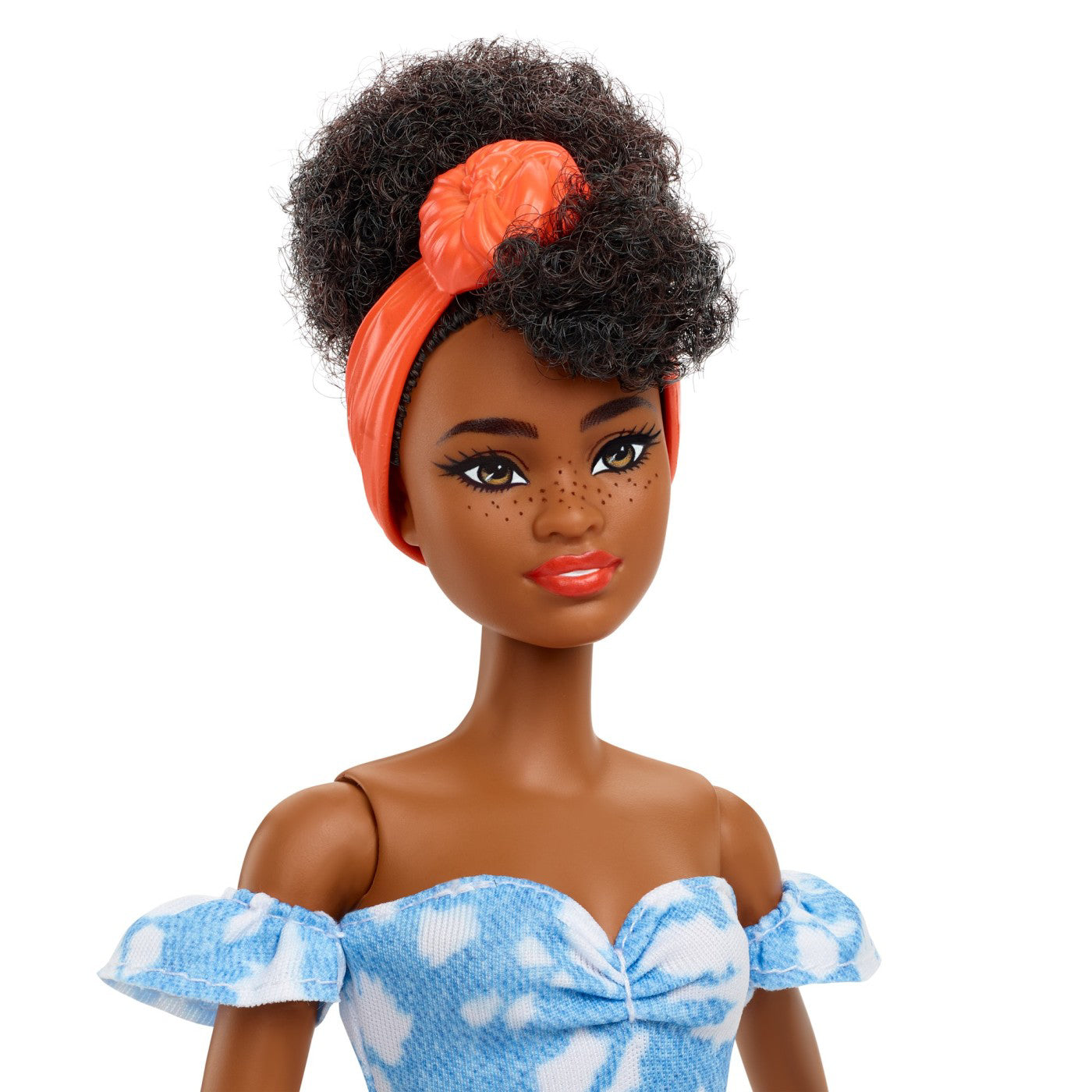 PAPUSA BARBIE FASHIONISTA BRUNETA CU ROCHITA ALBASTRA