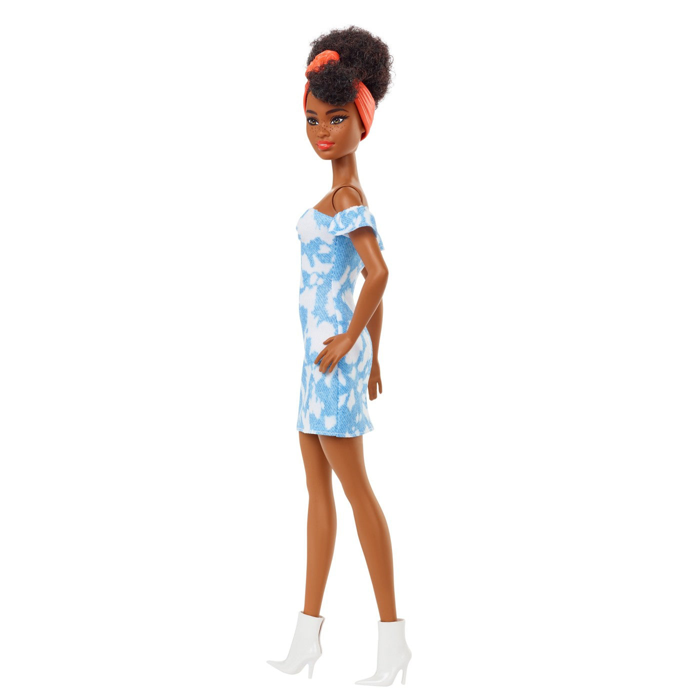 PAPUSA BARBIE FASHIONISTA BRUNETA CU ROCHITA ALBASTRA