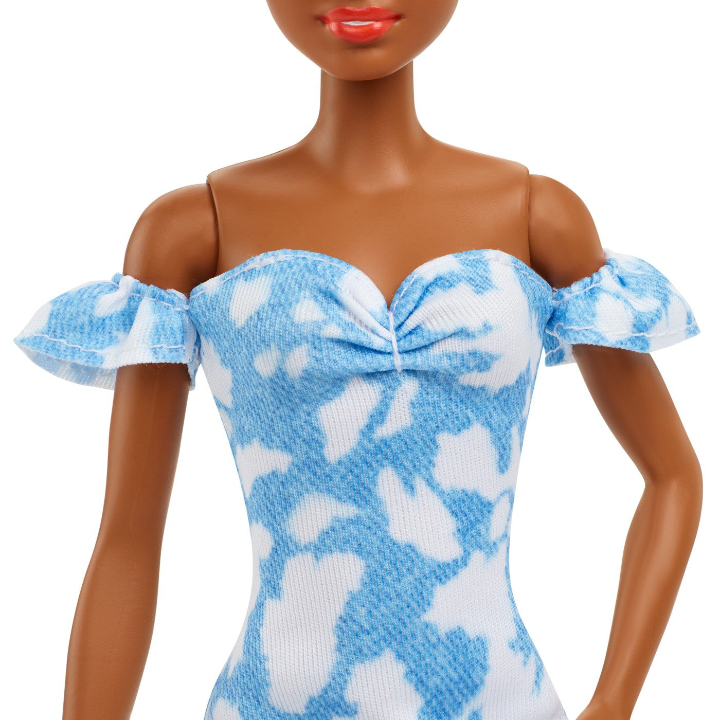 PAPUSA BARBIE FASHIONISTA BRUNETA CU ROCHITA ALBASTRA
