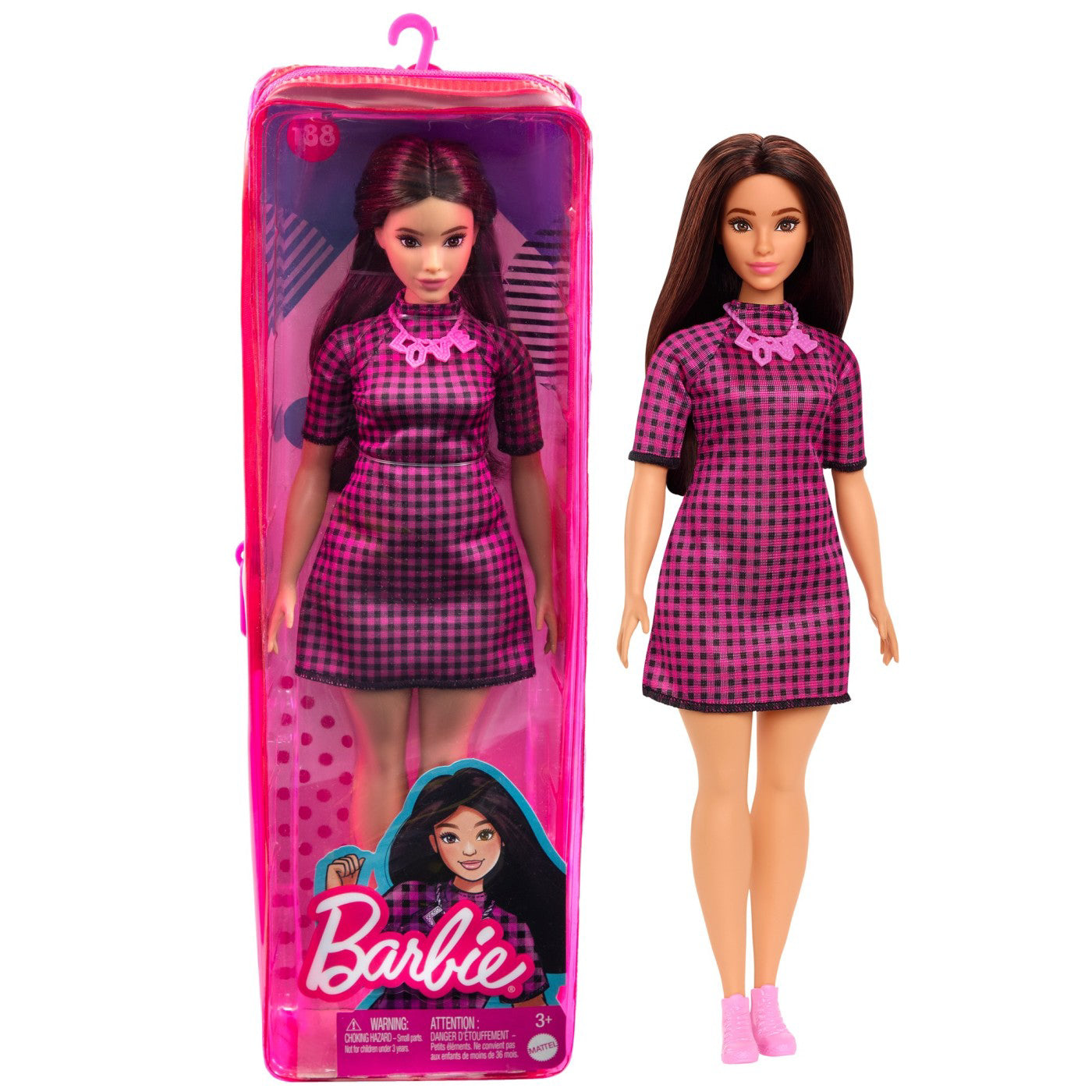 PAPUSA BARBIE FASHIONISTA SATENA CU ROCHIE MOV