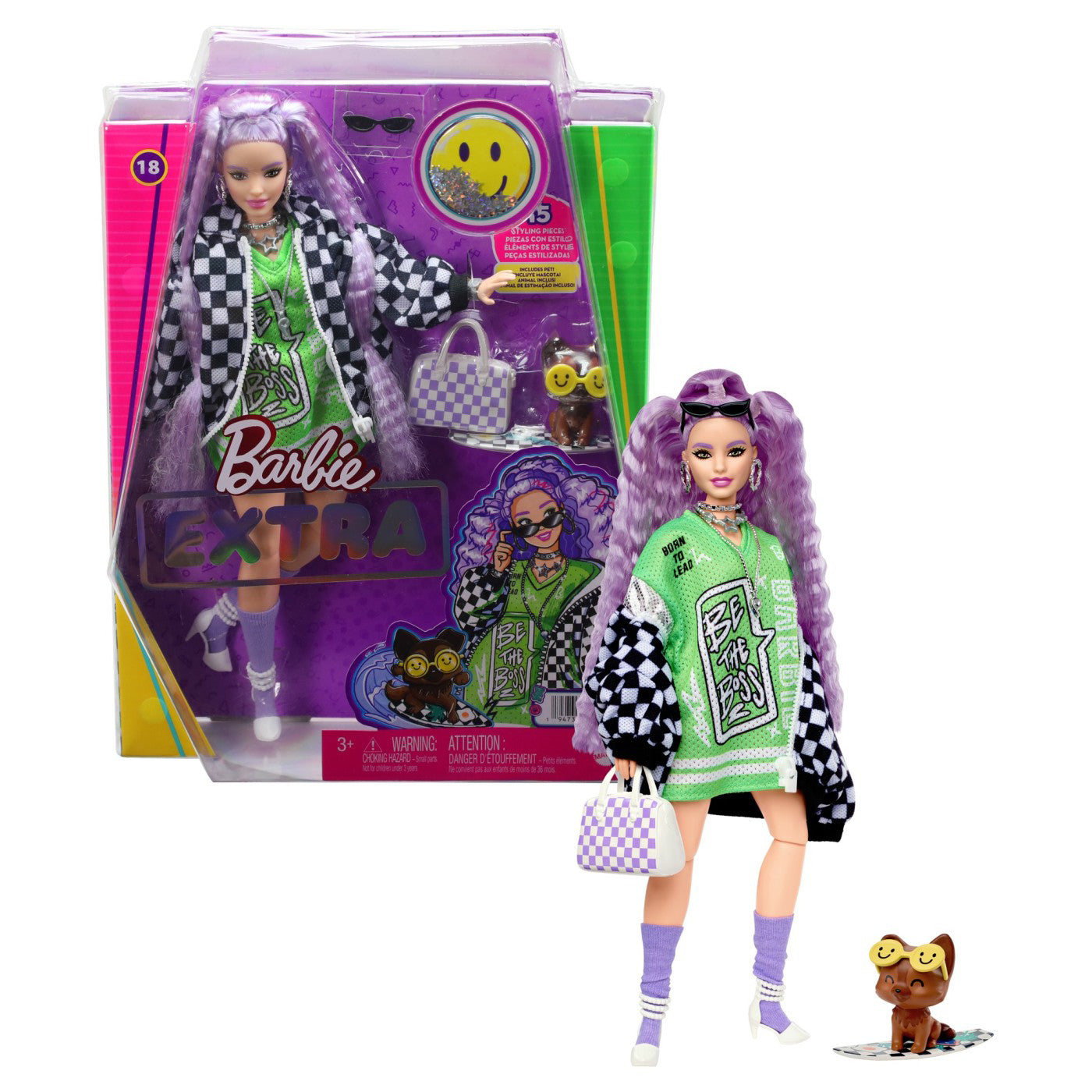 BARBIE PAPUSA BARBIE EXTRA CU JACHETA OVERSIZED