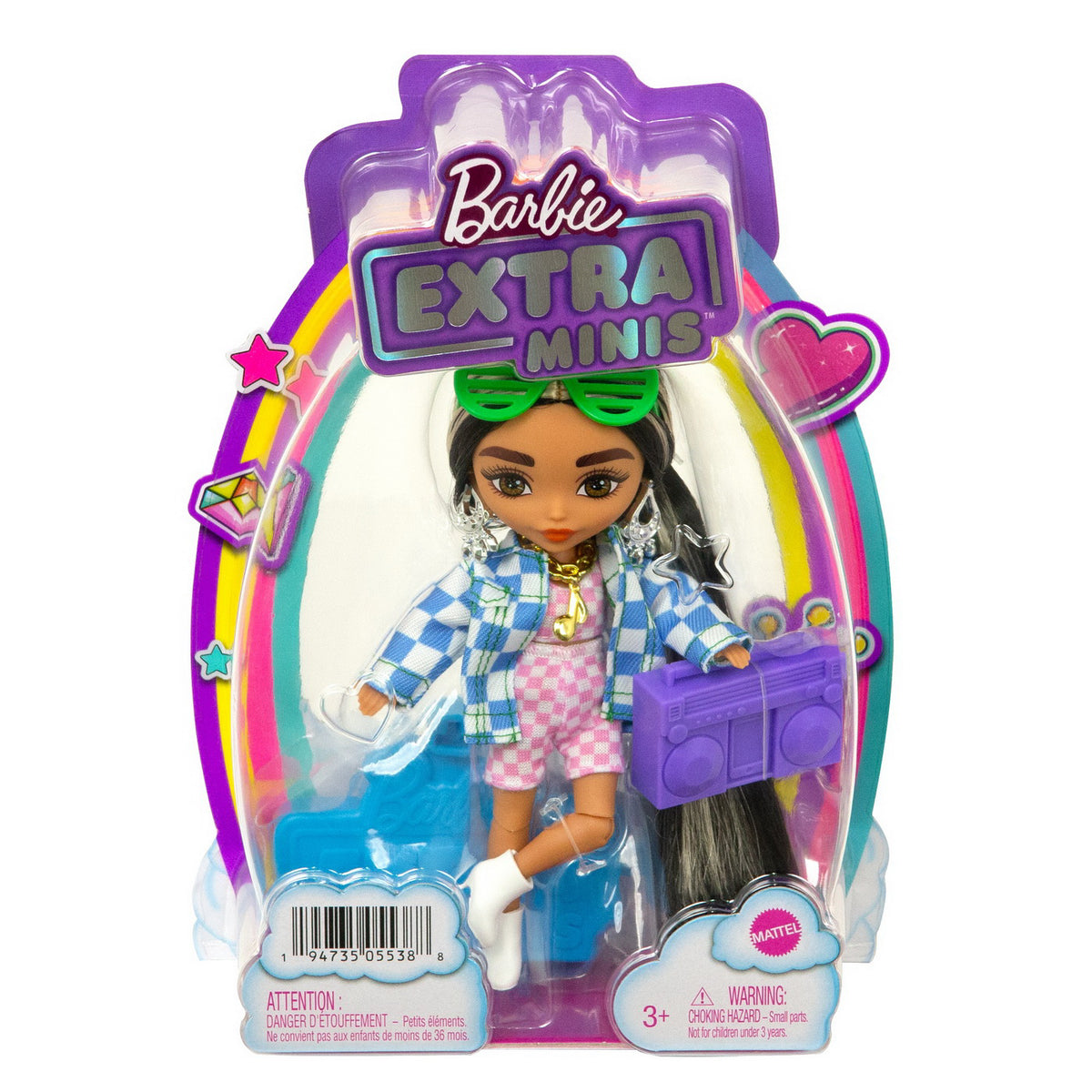 BARBIE PAPUSA BARBIE EXTRA MINI BRUNETA CU SUVITE BLONDE