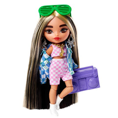 BARBIE PAPUSA BARBIE EXTRA MINI BRUNETA CU SUVITE BLONDE