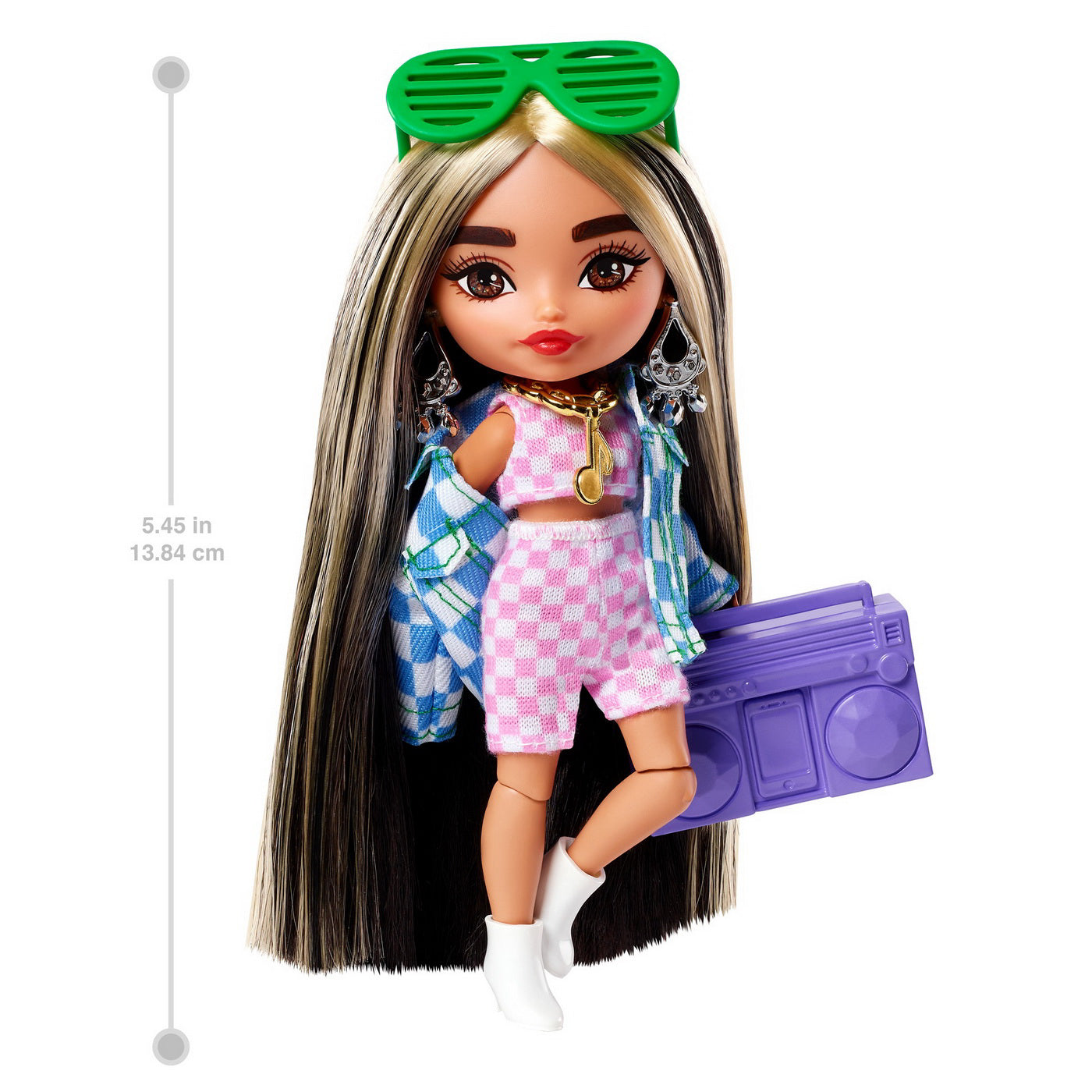 BARBIE PAPUSA BARBIE EXTRA MINI BRUNETA CU SUVITE BLONDE