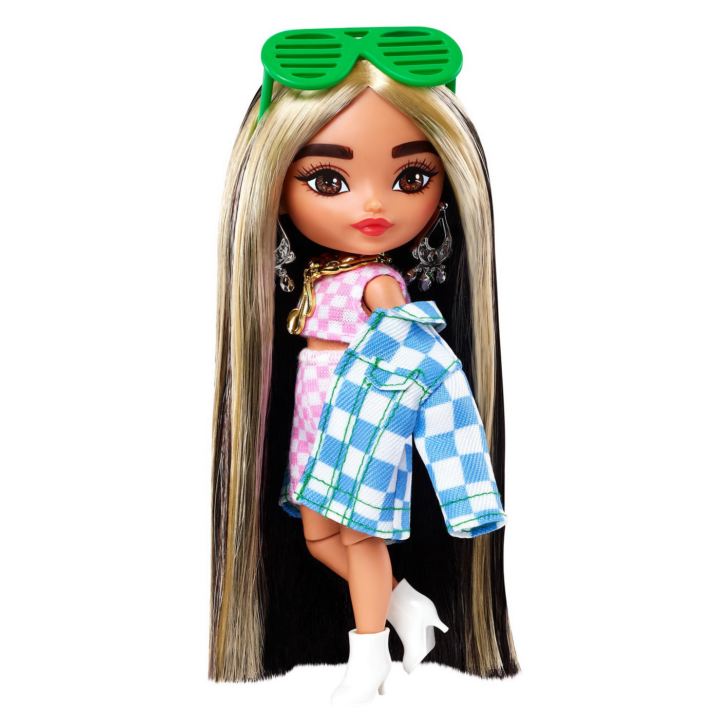 BARBIE PAPUSA BARBIE EXTRA MINI BRUNETA CU SUVITE BLONDE