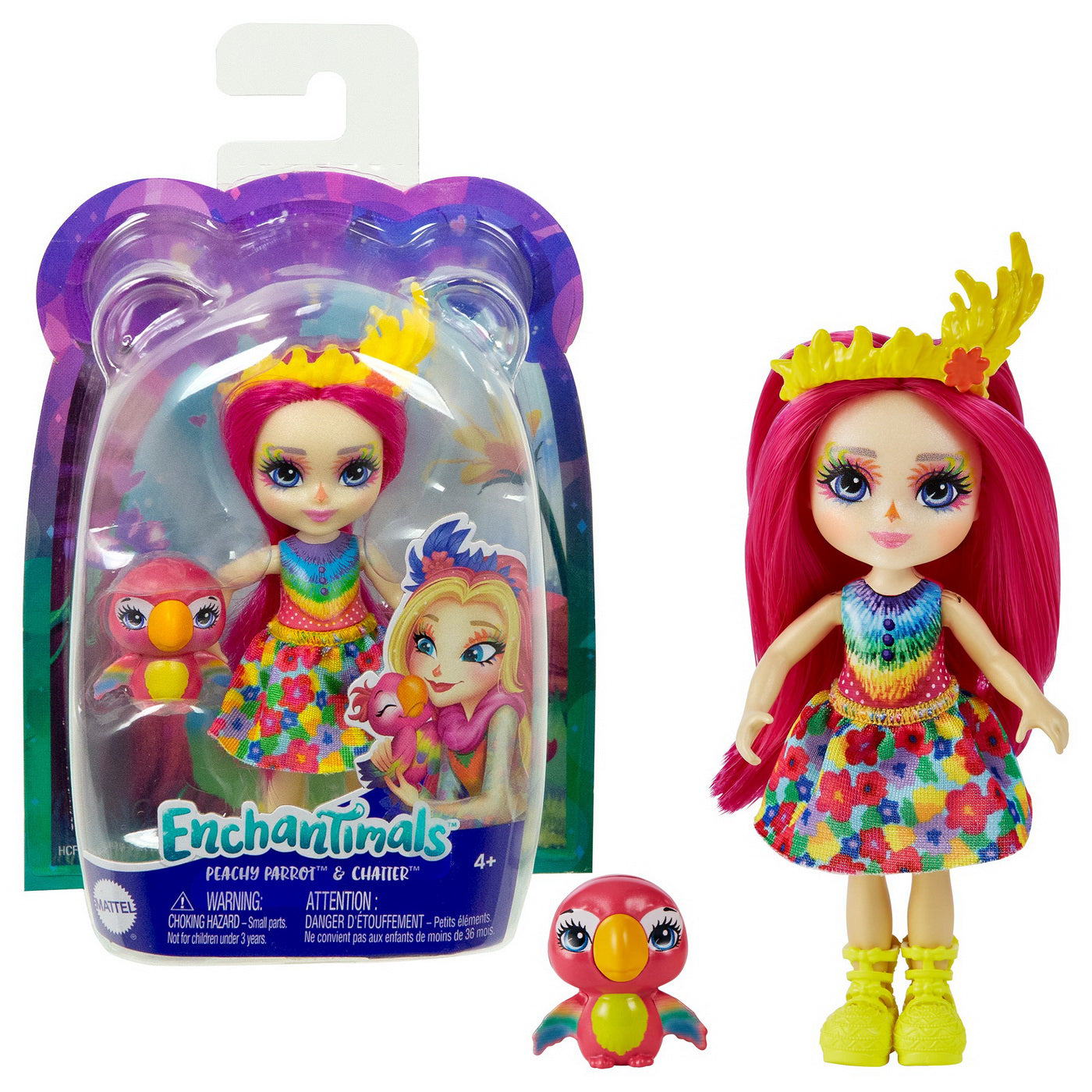 ENCHANTIMALS PAPUSI SI ANIMALUTE PEACHY PARROT SI CHATTER
