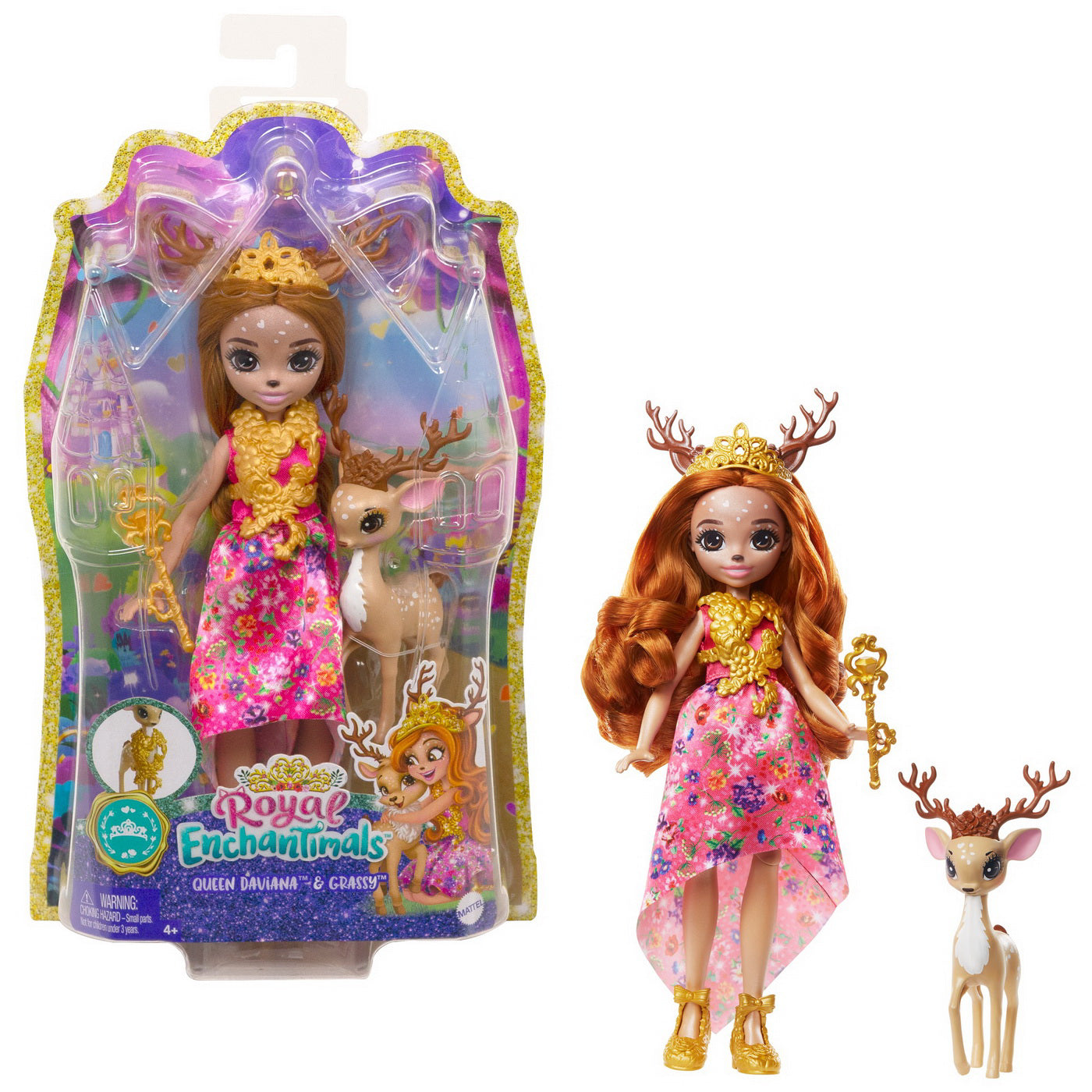 ENCHANTIMALS ROYAL PAPUSI SI ANIMALUTE QUEEN  DAVIANA SI GRASSY