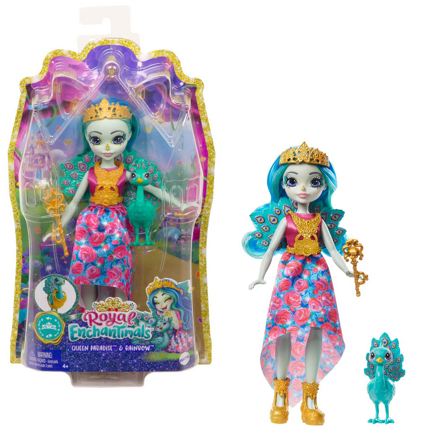 ENCHANTIMALS ROYAL PAPUSI SI ANIMALUTE QUEEN PARADISE SI RAINBOW