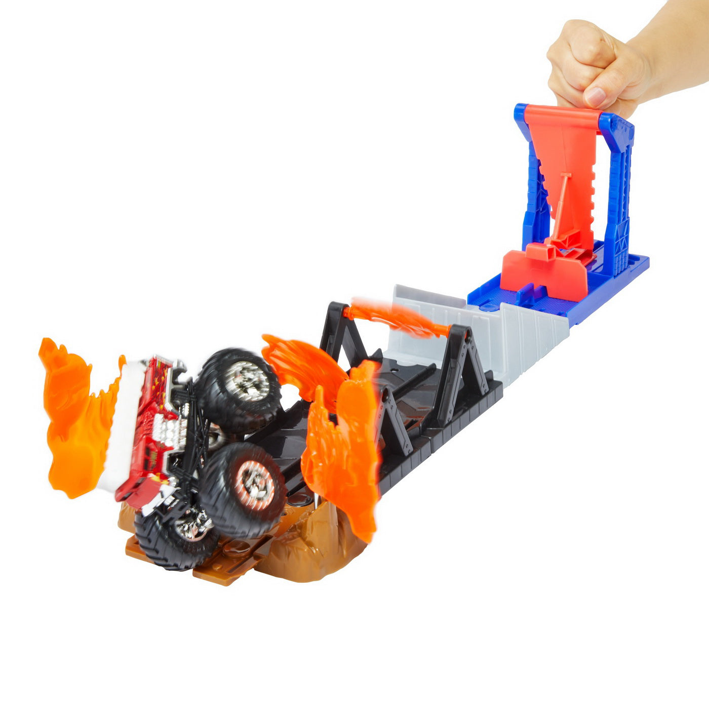 HOT WHEELS MONSTER TRUCK SET FIRE THROUGH