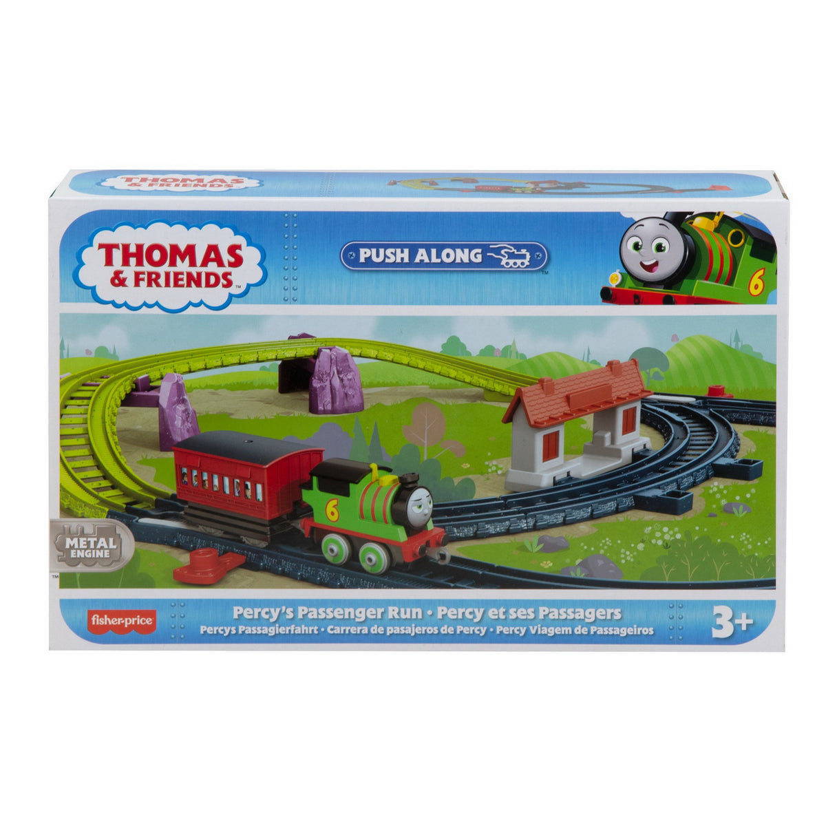 THOMAS SET DE JOACA CU LOCOMOTIVA PUSH ALONG PERCY SI ACCESORII