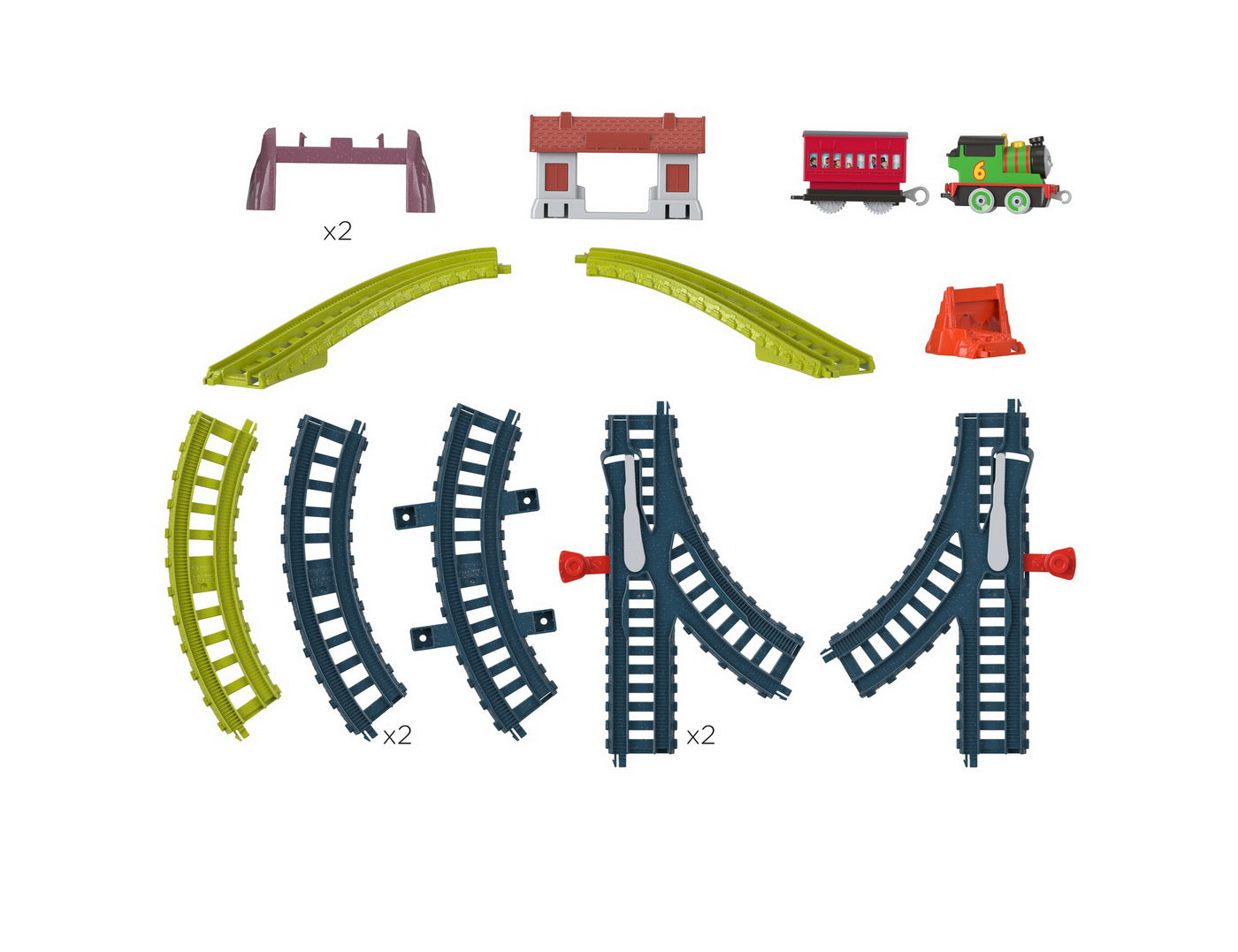 THOMAS SET DE JOACA CU LOCOMOTIVA PUSH ALONG PERCY SI ACCESORII