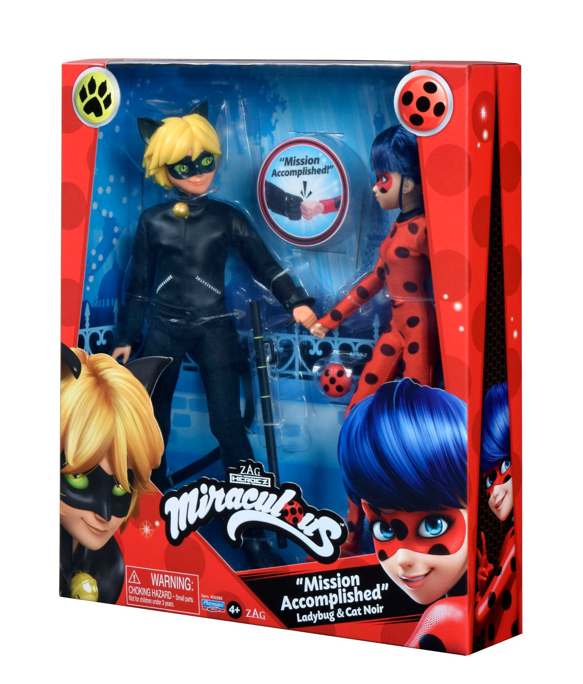 MIRACULOS BUBURUZA 2 PAPUSI LADYBUG SI CAT NOIR 30CM