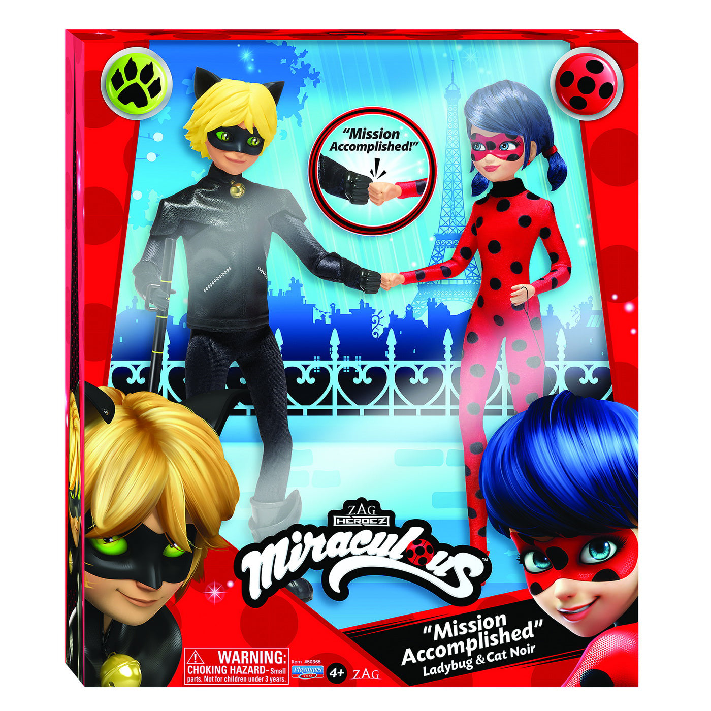 MIRACULOS BUBURUZA 2 PAPUSI LADYBUG SI CAT NOIR 30CM