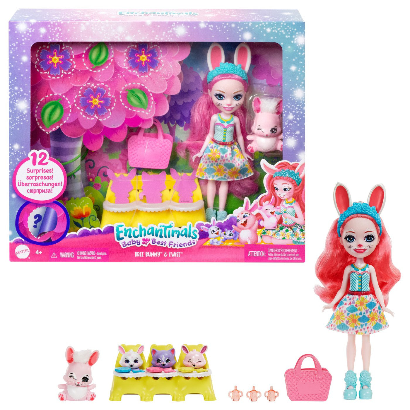 ENCHANTIMALS BABY BEST FRIENDS SET SURPRIZA BREE BUNNY SI TWIST