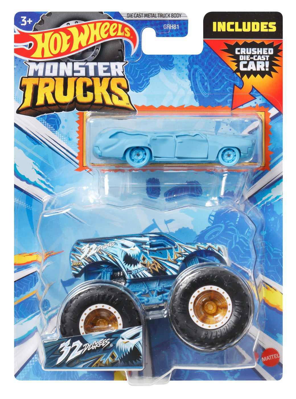 HOT WHEELS MONSTER TRUCK SI MASINUTA METALICA 32 DEGREES
