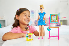 BARBIE CARIERE SET MOBILIER CU PAPUSA BLONDA PROFESOARA