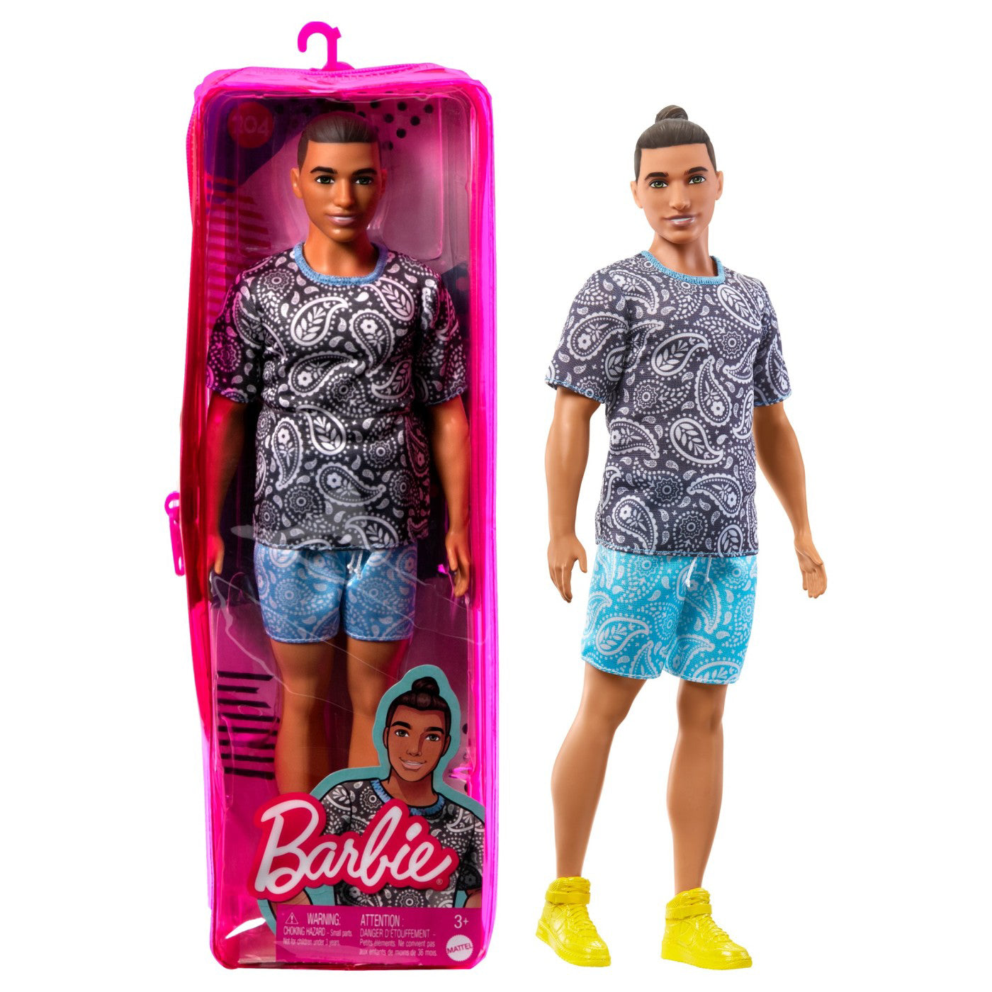 BARBIE PAPUSA BAIAT FASHIONISTAS SATEN CU TRICOU
