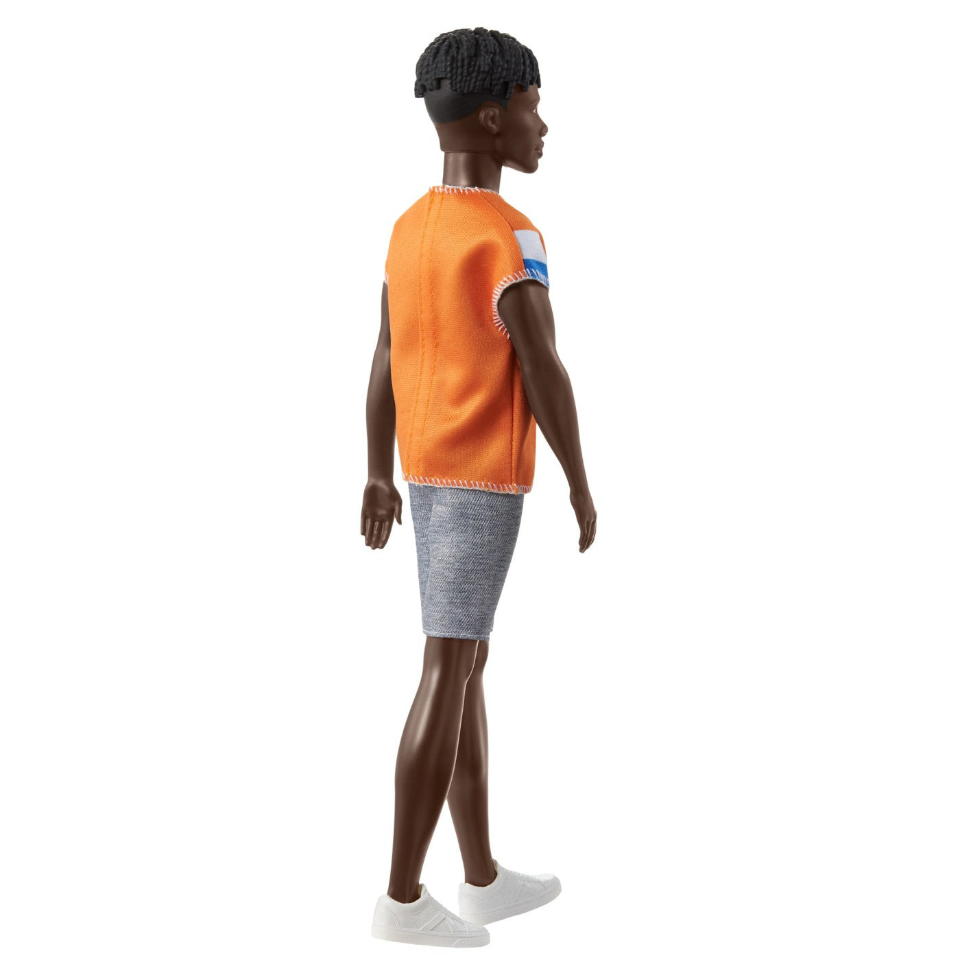 BARBIE PAPUSA BAIAT FASHIONISTAS BRUNET CU TRICOU PORTOCALIU