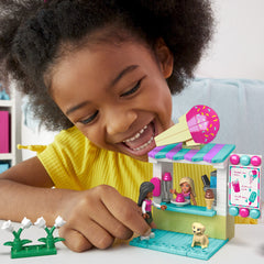 BARBIE MEGA BLOKS SET DE JOACA MASINA DECAPOTABILA SI STAND DE INGHETATA