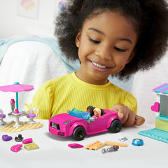 BARBIE MEGA BLOKS SET DE JOACA MASINA DECAPOTABILA SI STAND DE INGHETATA