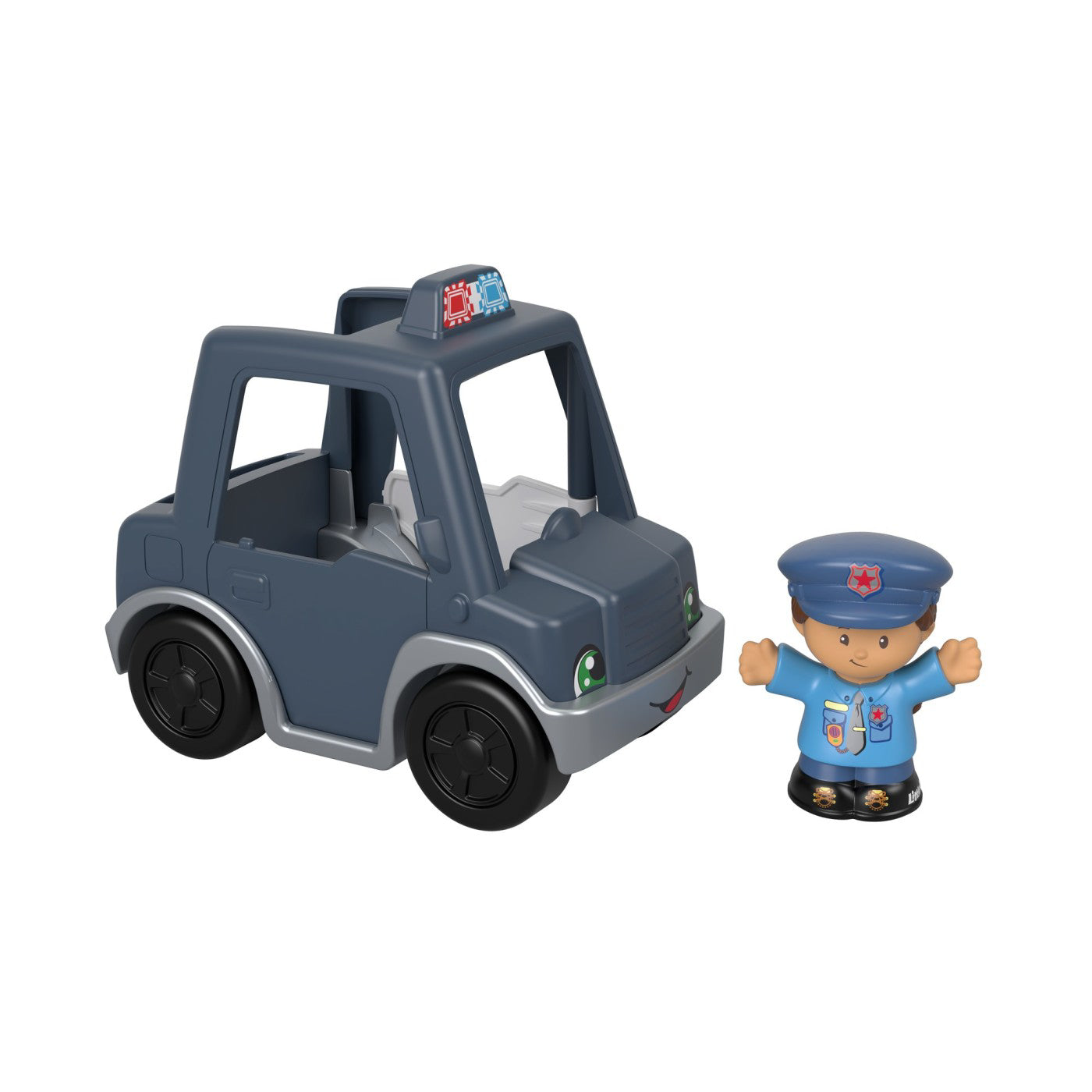 FISHER PRICE LITTLE PEOPLE VEHICUL POLICE 10CM