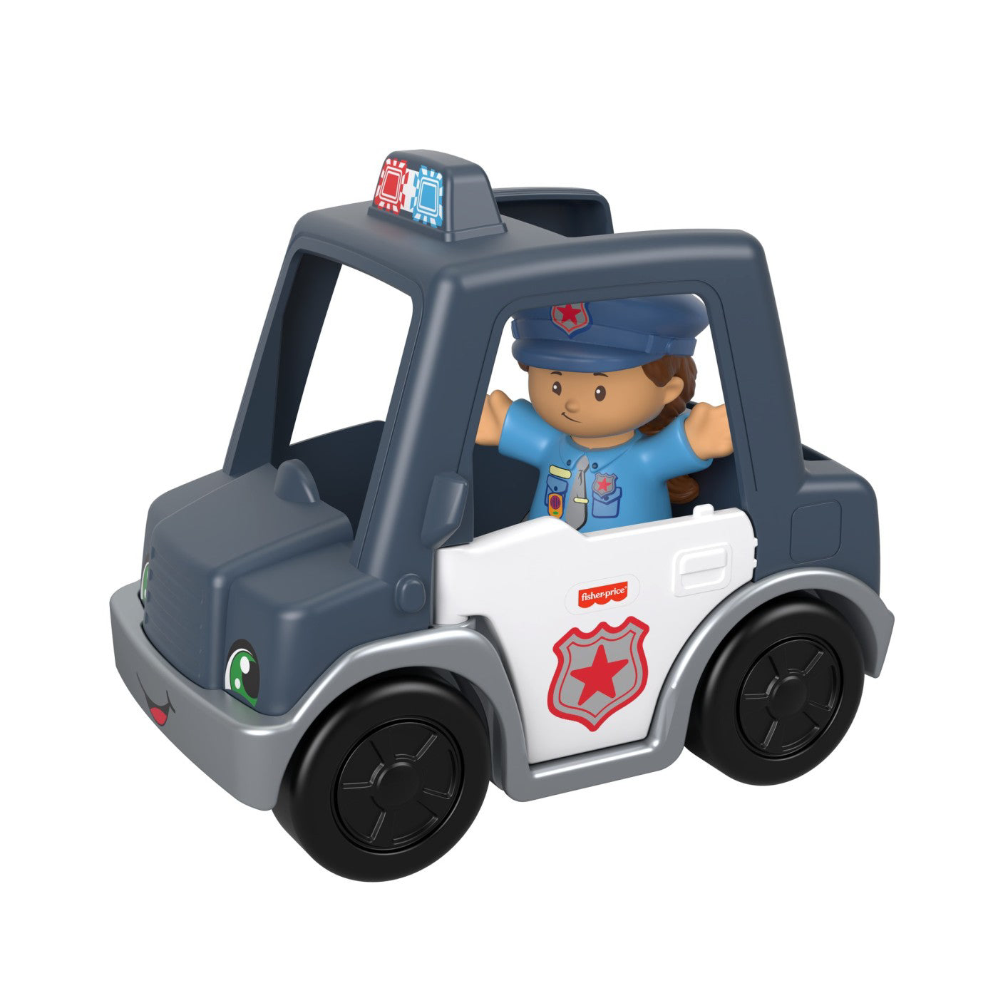 FISHER PRICE LITTLE PEOPLE VEHICUL POLICE 10CM