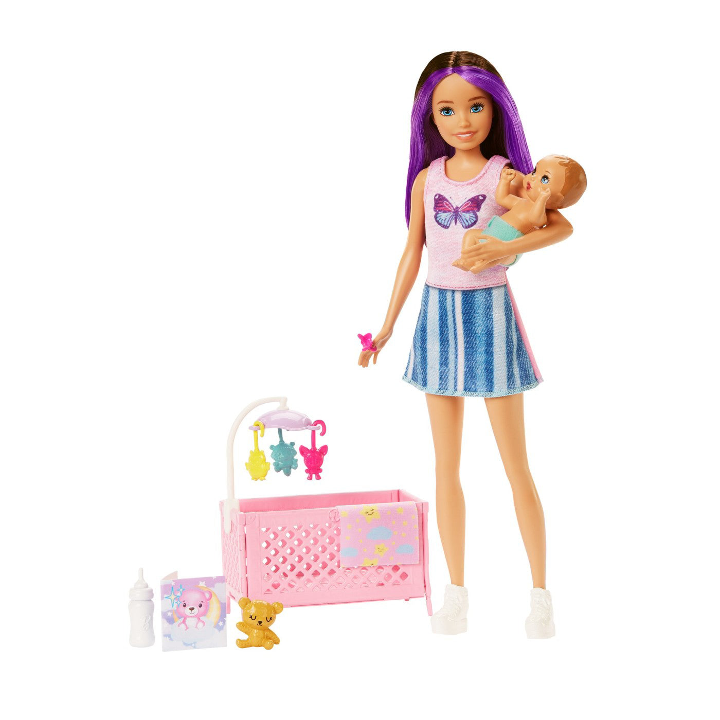 PAPUSA BARBIE MAMICA SATENA CU BEBELUS