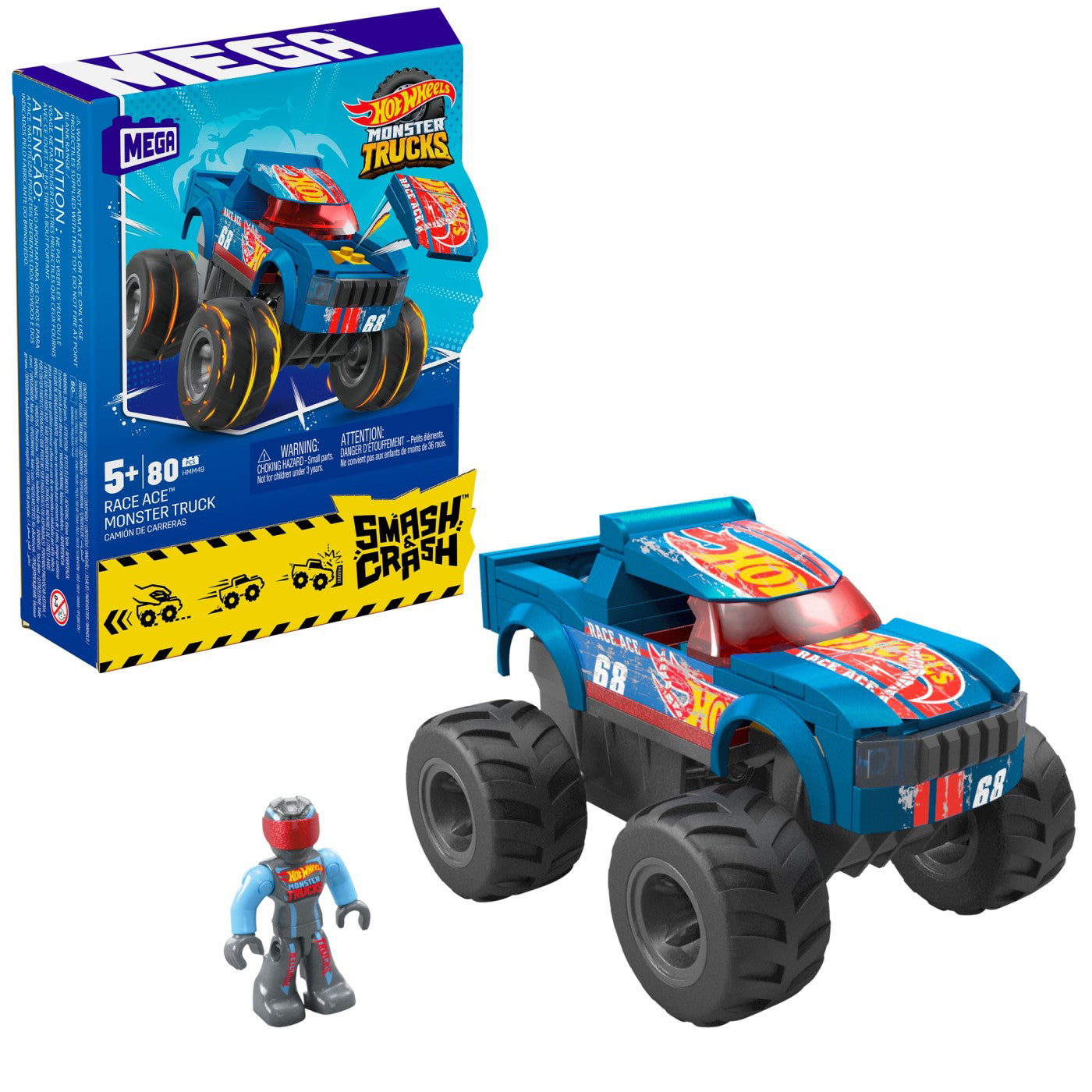 HOT WHEELS MONSTER TRUCK MEGA SET CONSTRUCTIE CU MASINA DE TEREN RACE ACE