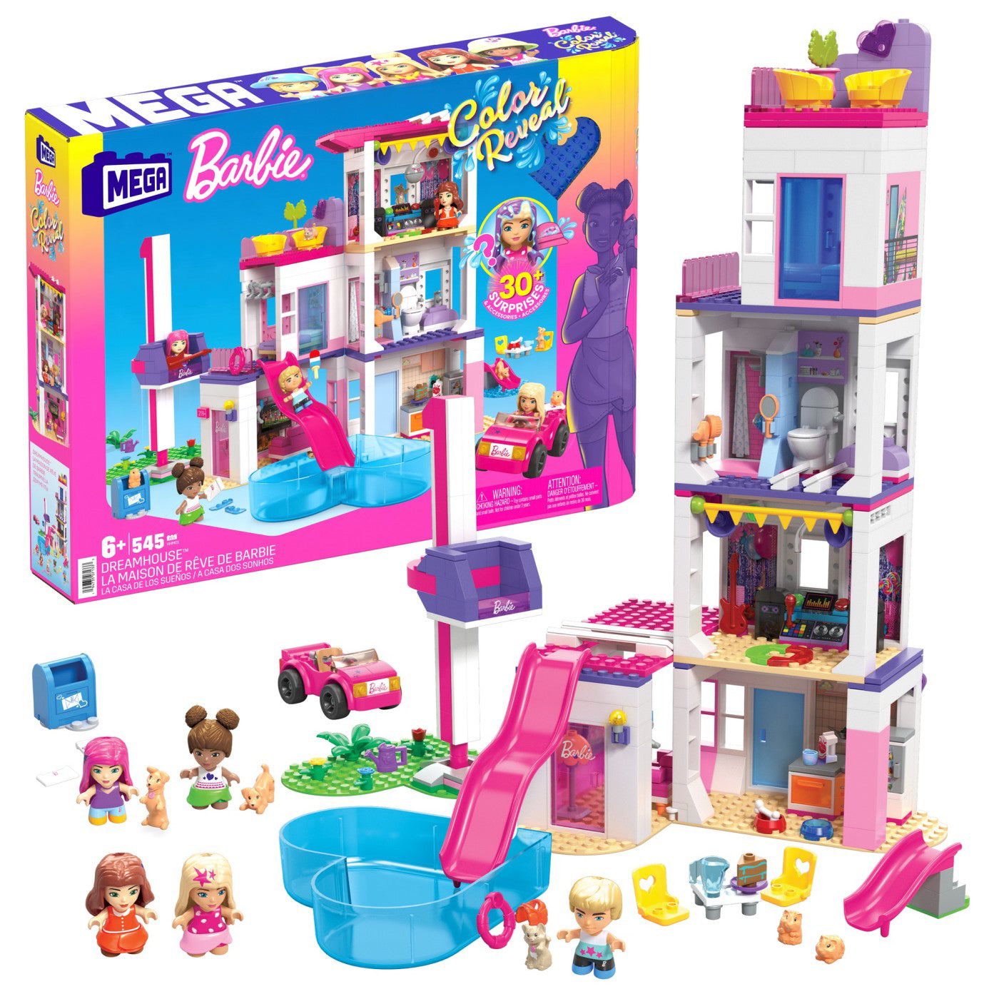 BARBIE MEGA BLOKS SET DE JOACA DREAMHOUSE BARBIE COLOR REVEAL