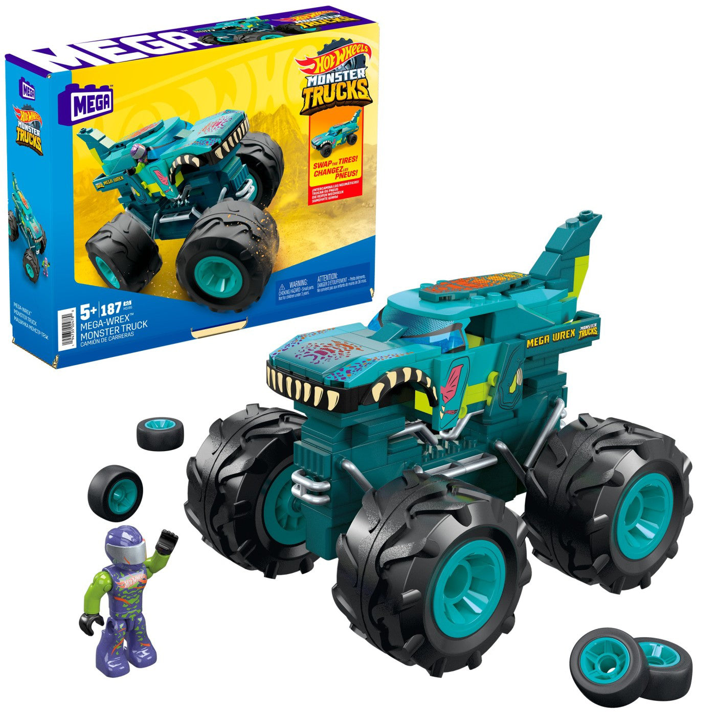 HOT WHEELS MONSTER TRUCK MEGA SET CONSTRUCTIE MEGA WREX