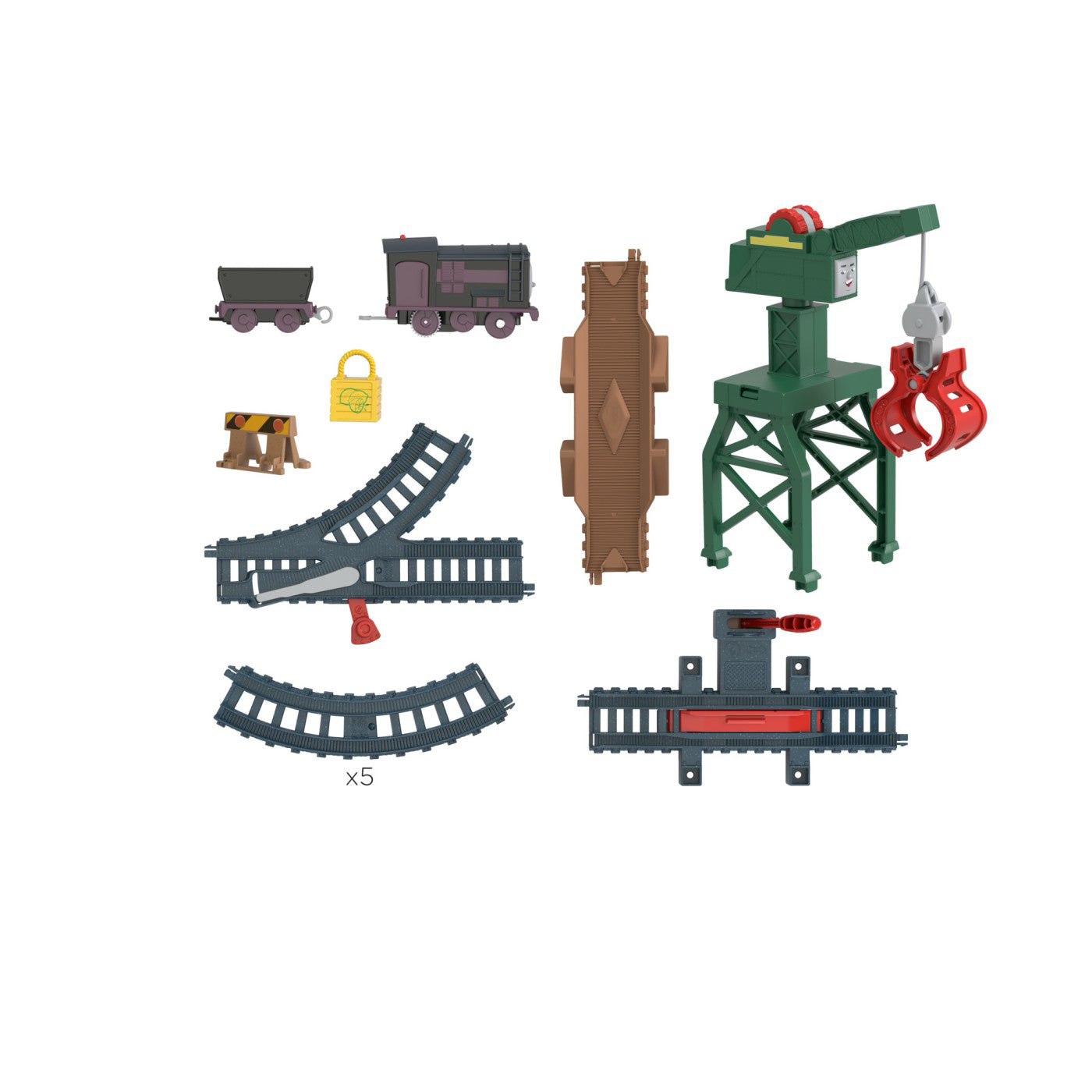 THOMAS SET DE JOACA CU LOCOMOTIVE DIESEL SI CRANKY MOTORIZATE SI ACCESORII