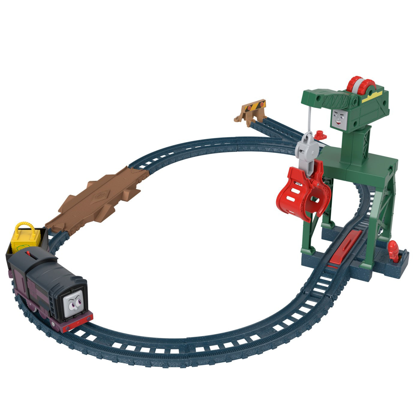 THOMAS SET DE JOACA CU LOCOMOTIVE DIESEL SI CRANKY MOTORIZATE SI ACCESORII