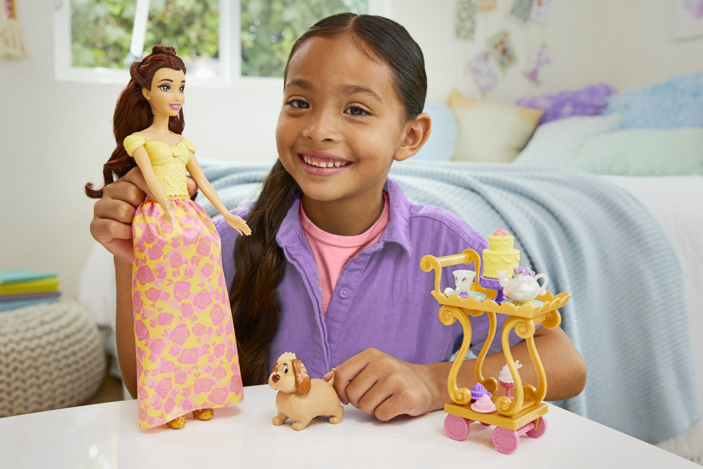 DISNEY PRINCESS SET PAPUSA PRINTESA BELLE SI CARUCIORUL PENTRU CEAI