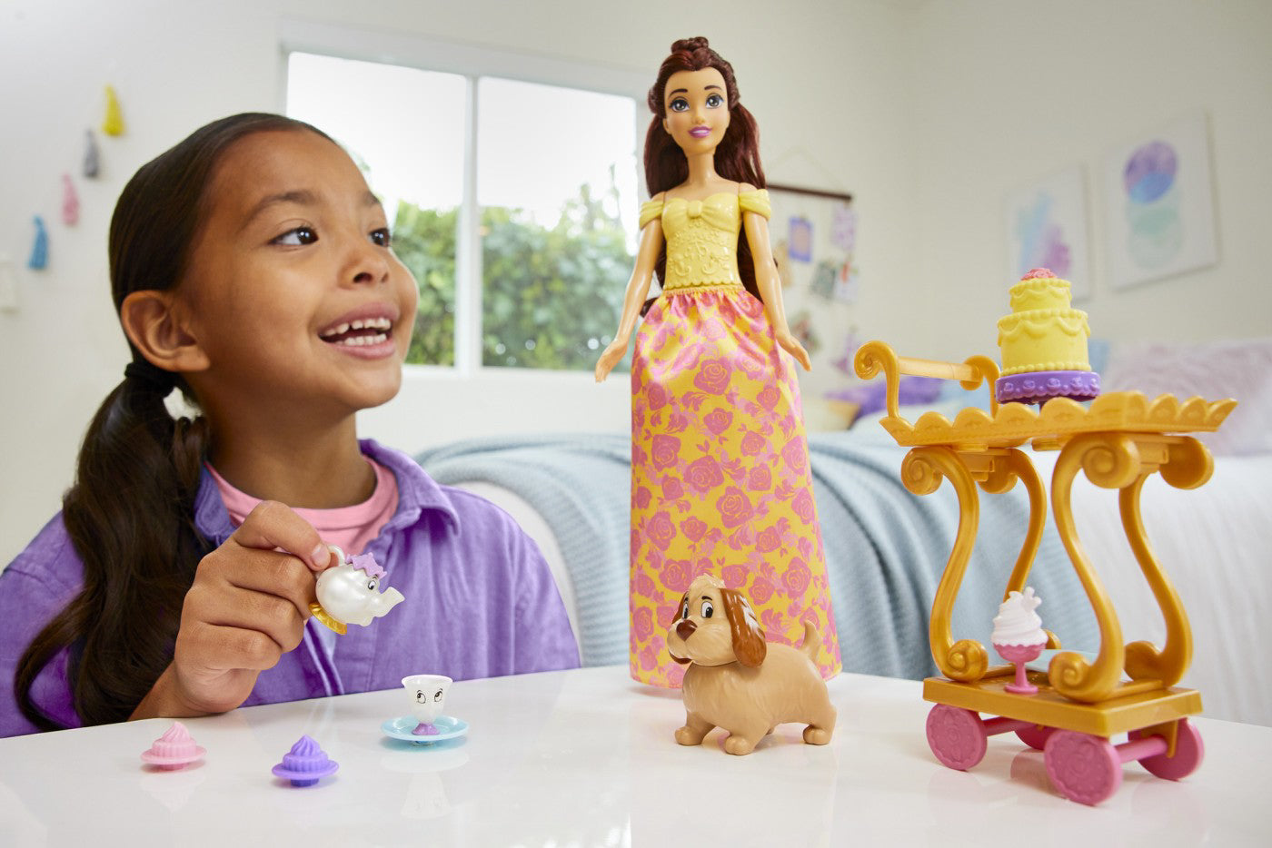 DISNEY PRINCESS SET PAPUSA PRINTESA BELLE SI CARUCIORUL PENTRU CEAI