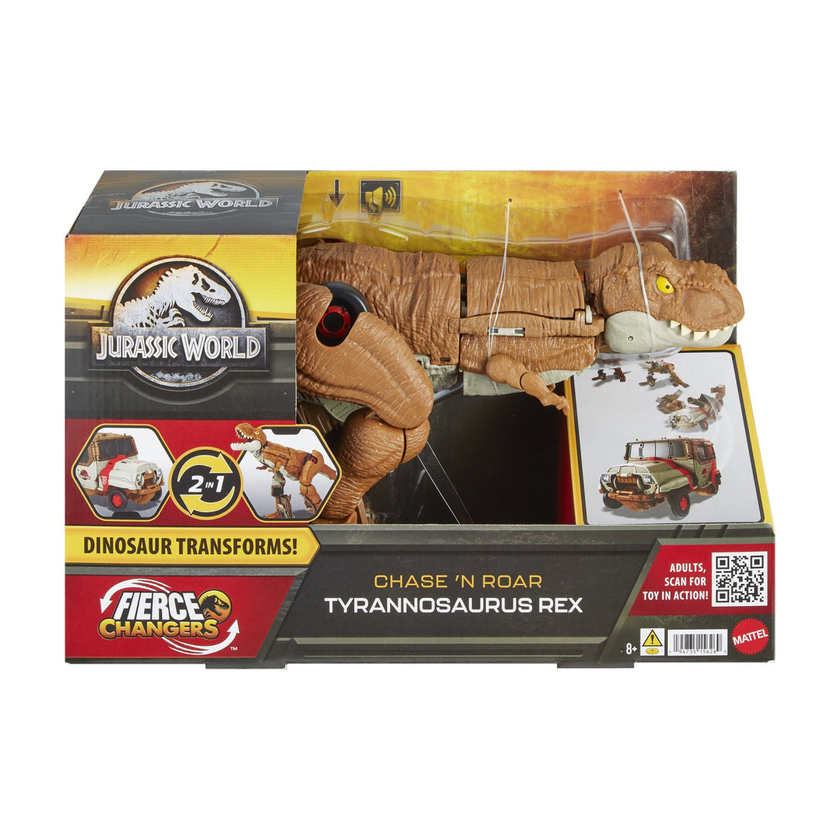 JURASSIC WORLD FIERCE CHANGERS CHASE N ROAR TYRANNOSAURUS REX