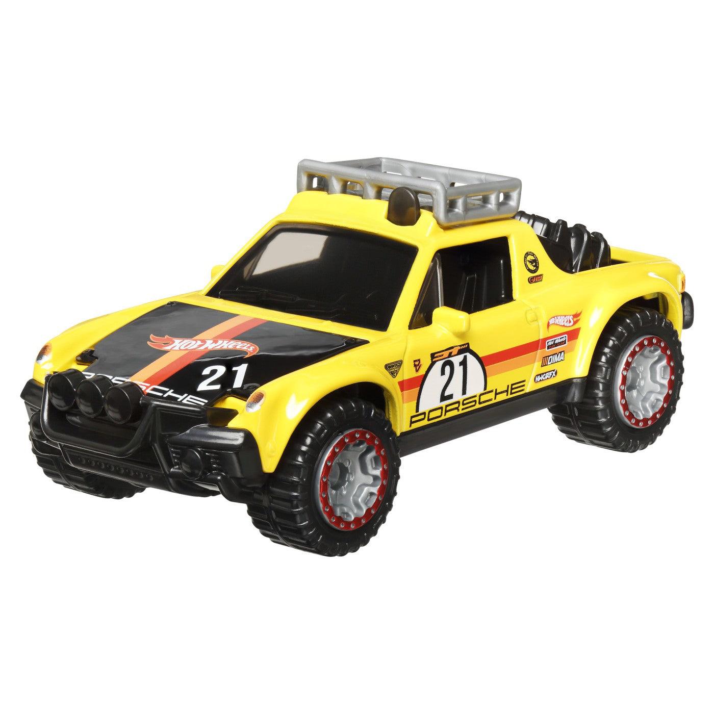 HOT WHEELS MASINUTA METALICA CU SISTEM PULL BACK PORSCHE 914 SAFARI SCARA 1:43