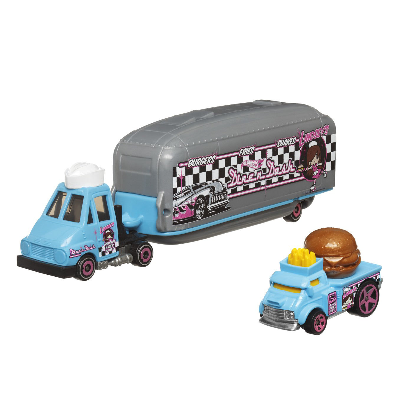 SET CAMION SI MASINA SPORT HOT WHEELS DINE N DASH