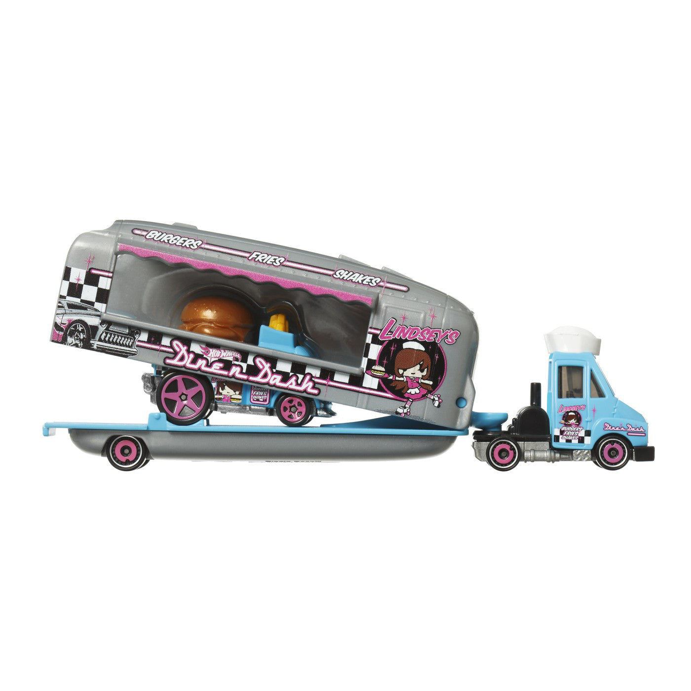 SET CAMION SI MASINA SPORT HOT WHEELS DINE N DASH