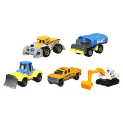 MATCHBOX SET 5 MASINUTE METALICE MBX CONSTRUCTION V SCARA 1:64