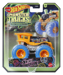 HOT WHEELS MONSTER TRUCK GLOW IN THE DARK MASINUTA LOCO PUNK SCARA 1:64