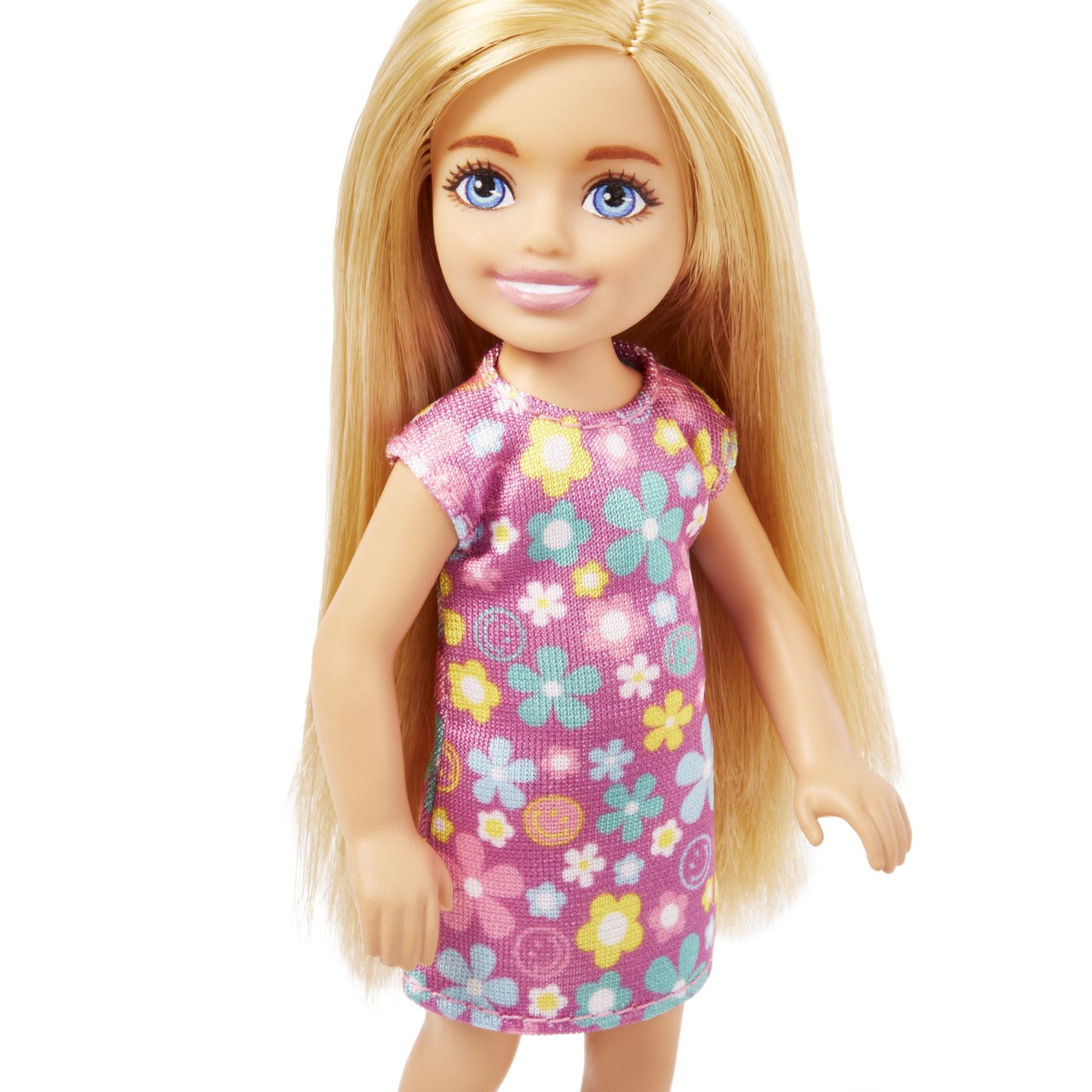 BARBIE PAPUSA CHELSEA BLONDA CU ROCHITA CU FLORI