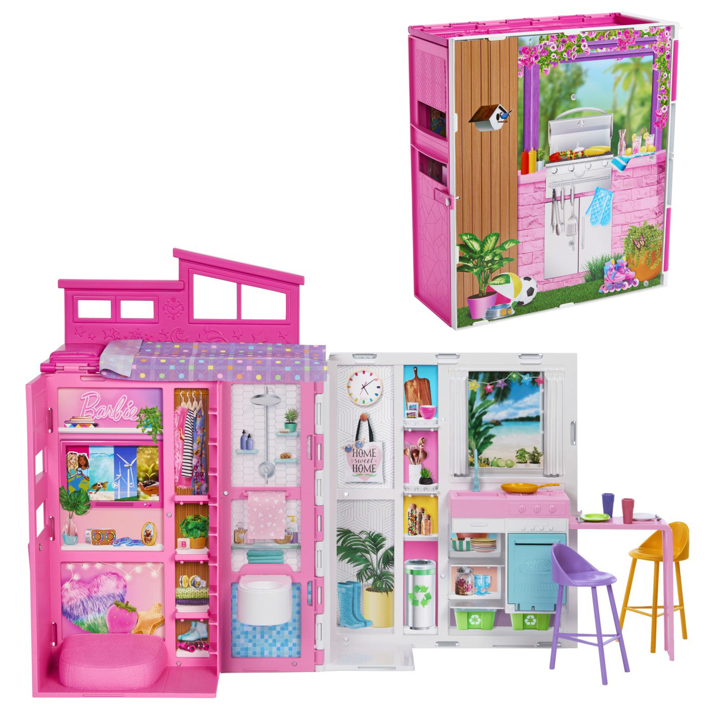 BARBIE CASA DE PAPUSI BARBIE CU 4 ZONE PLIABILA