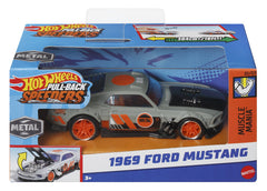 HOT WHEELS MASINUTA METALICA CU SISTEM PULL BACK FORD MUSTANG 1969 SCARA 1:43