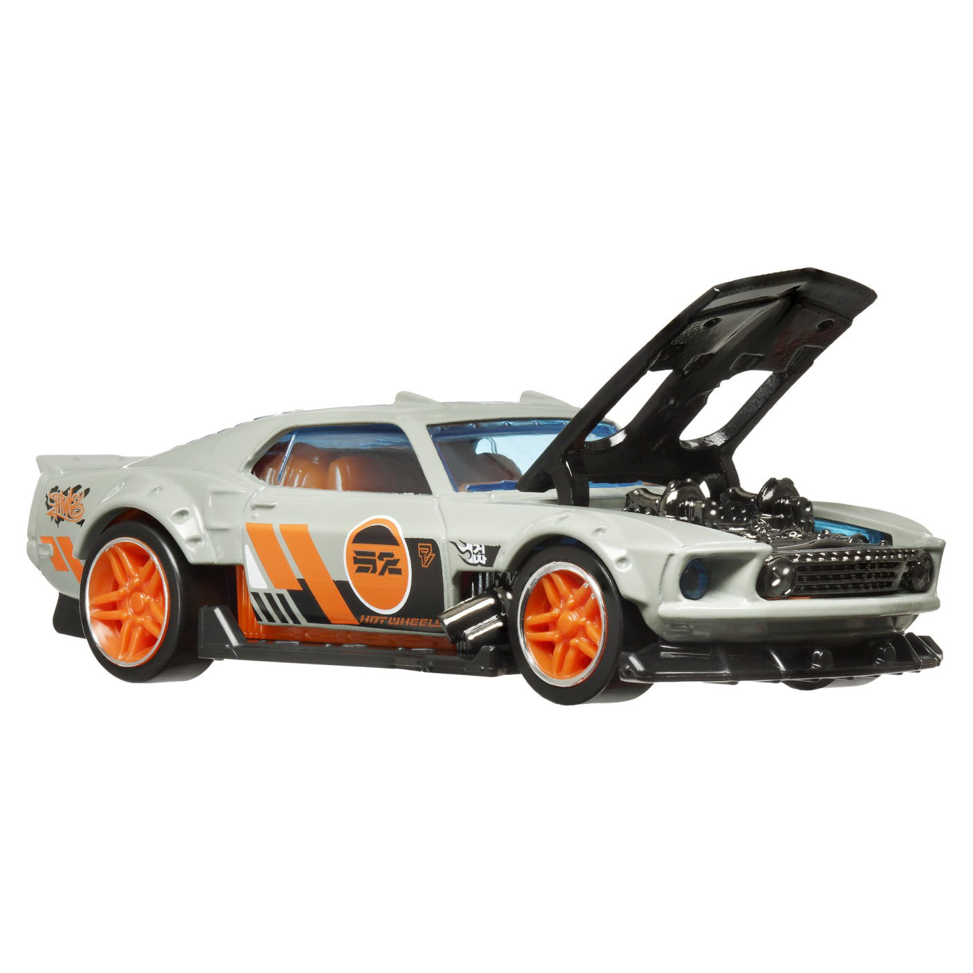 HOT WHEELS MASINUTA METALICA CU SISTEM PULL BACK FORD MUSTANG 1969 SCARA 1:43