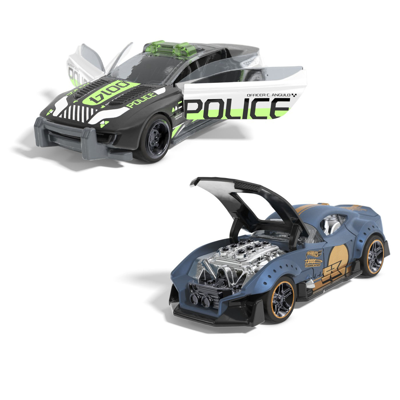 HOT WHEELS SET 2 MASINUTE METALICE PULL BACK MUSCLE AND BLOWN SI ALPHA PURSUIT 1:43