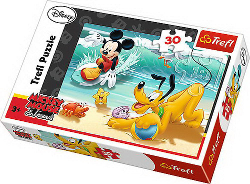 PUZZLE TREFL 30 MICKEY SI PLUTO PE PLAJA