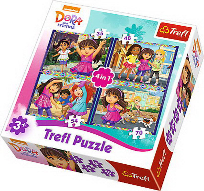 PUZZLE TREFL 4IN1 DISTRACTIE CU DORA