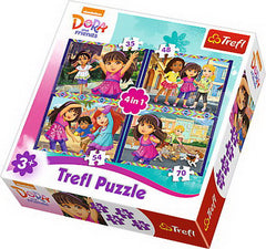 PUZZLE TREFL 4IN1 DISTRACTIE CU DORA